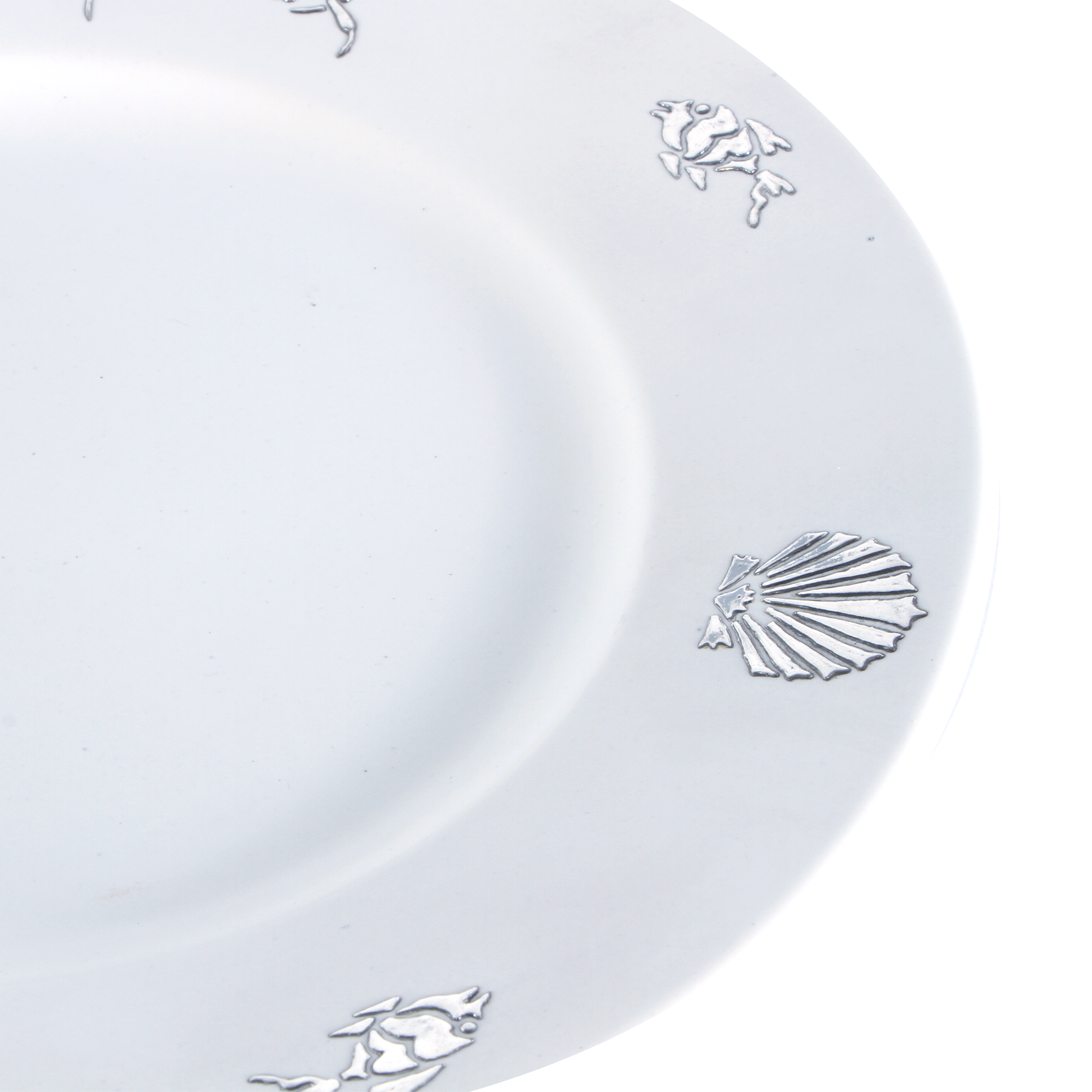 plato de ensalada blanco plata pura