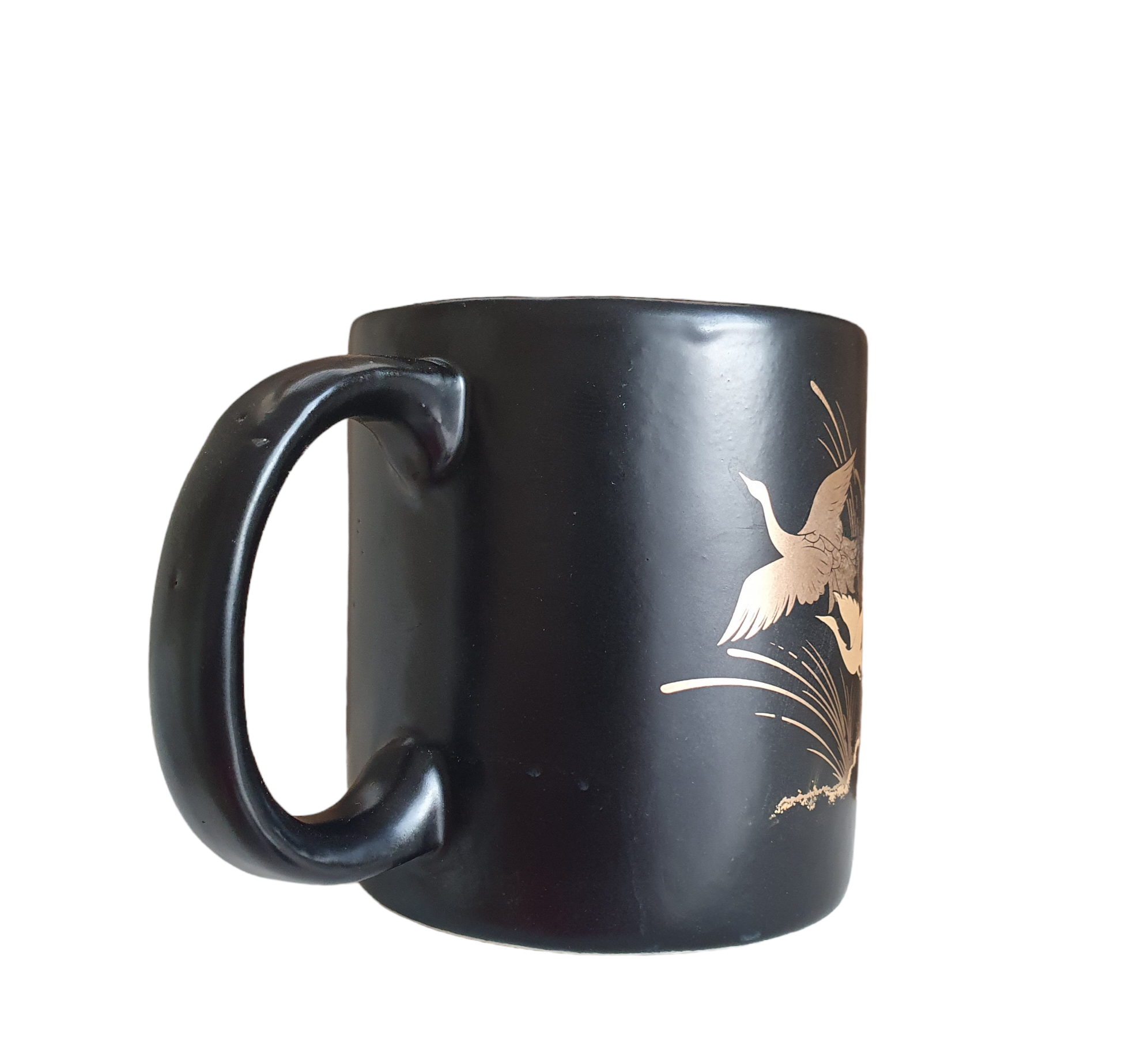 Taza de Cafe Negro con diseños de Patos en Oro - Imagen 2